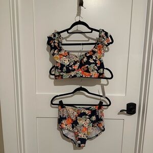 Floral Ruffle Bikini Set